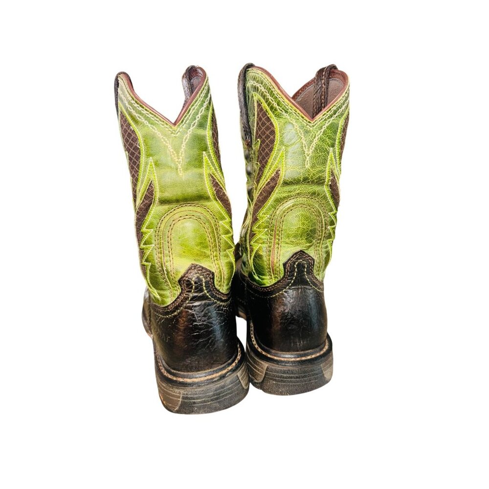 Ariat WorkHog Square Toe VentTEK Black Green West… - image 6